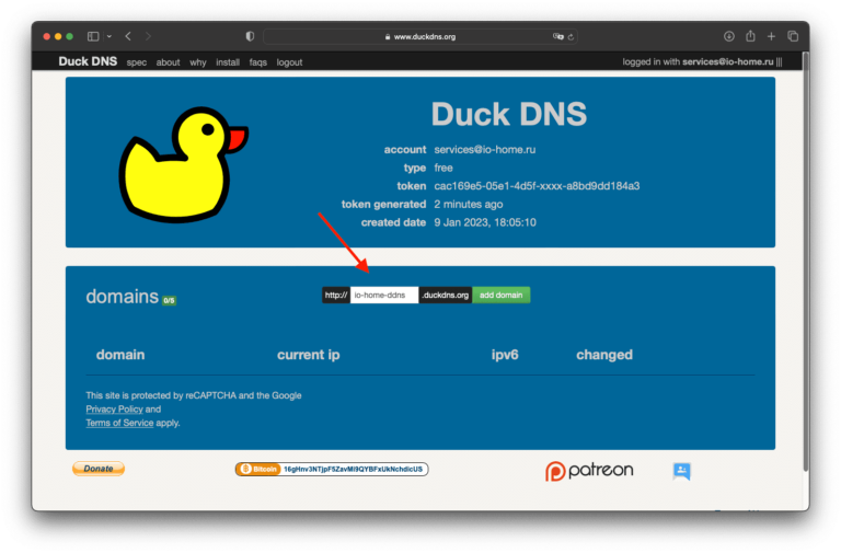 Duck dns home assistant настройка